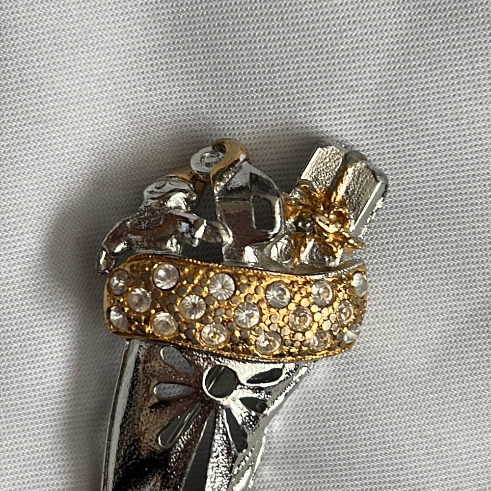 Vintage Neiman Marcus Christmas stockings embellished brooch - Picture 2 of 4